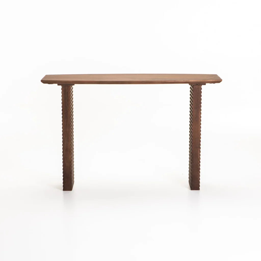 AGRA 120cm SOLID WOOD CONSOLE - LIGHT BROWN