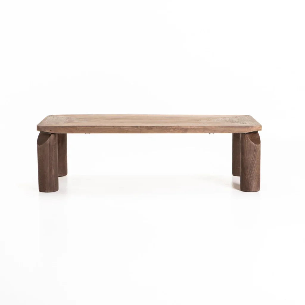 DEVA 120x60cm SOLID WOOD COFFEE TABLE-DARK BROWN