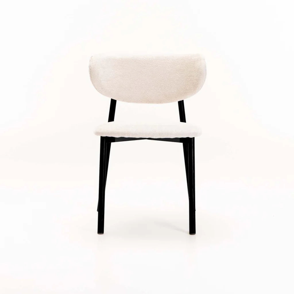HOLLY FABRIC DINING CHAIR WITH BLACK LEG