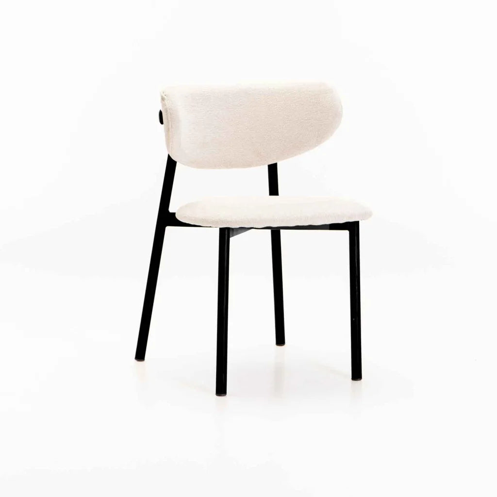 HOLLY FABRIC DINING CHAIR WITH BLACK LEG