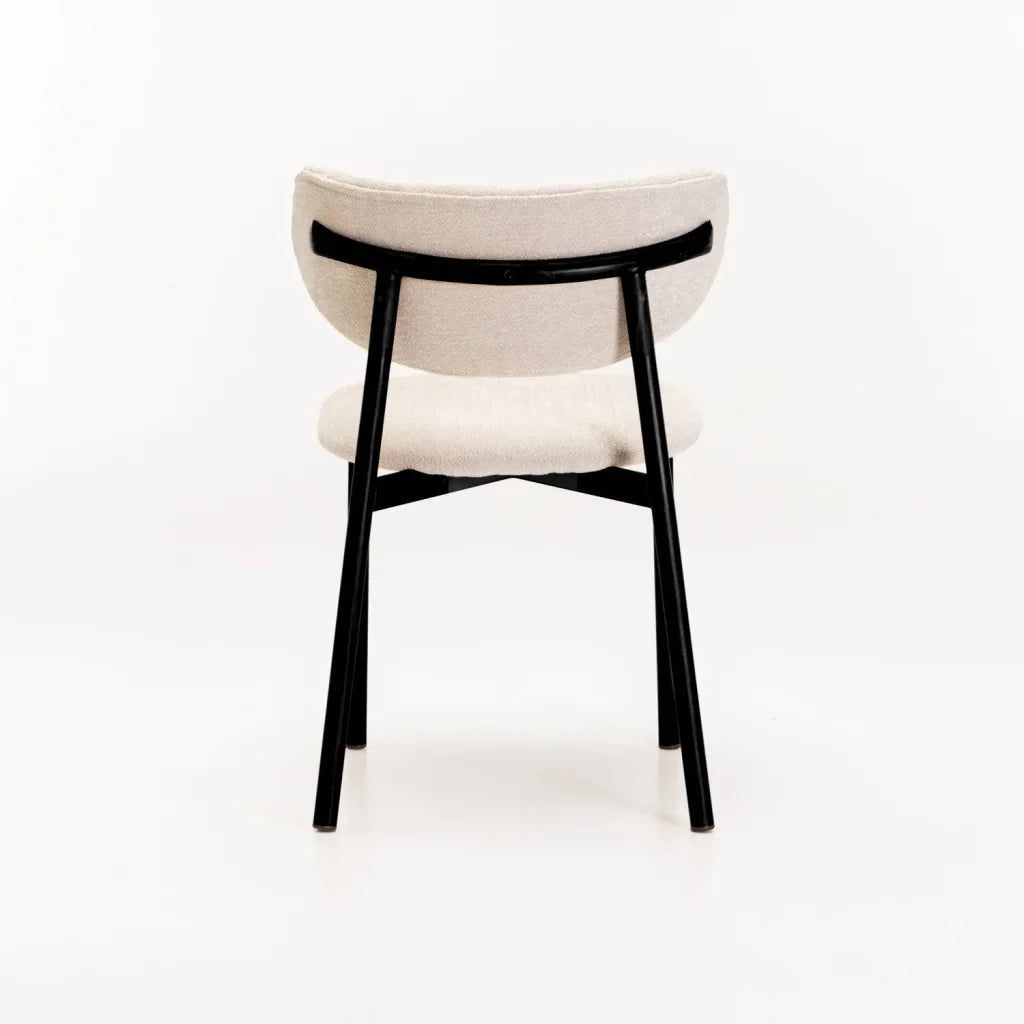 HOLLY FABRIC DINING CHAIR WITH BLACK LEG