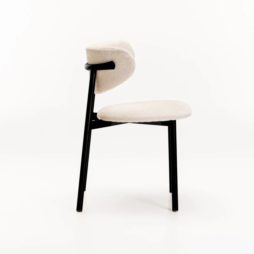 HOLLY FABRIC DINING CHAIR WITH BLACK LEG