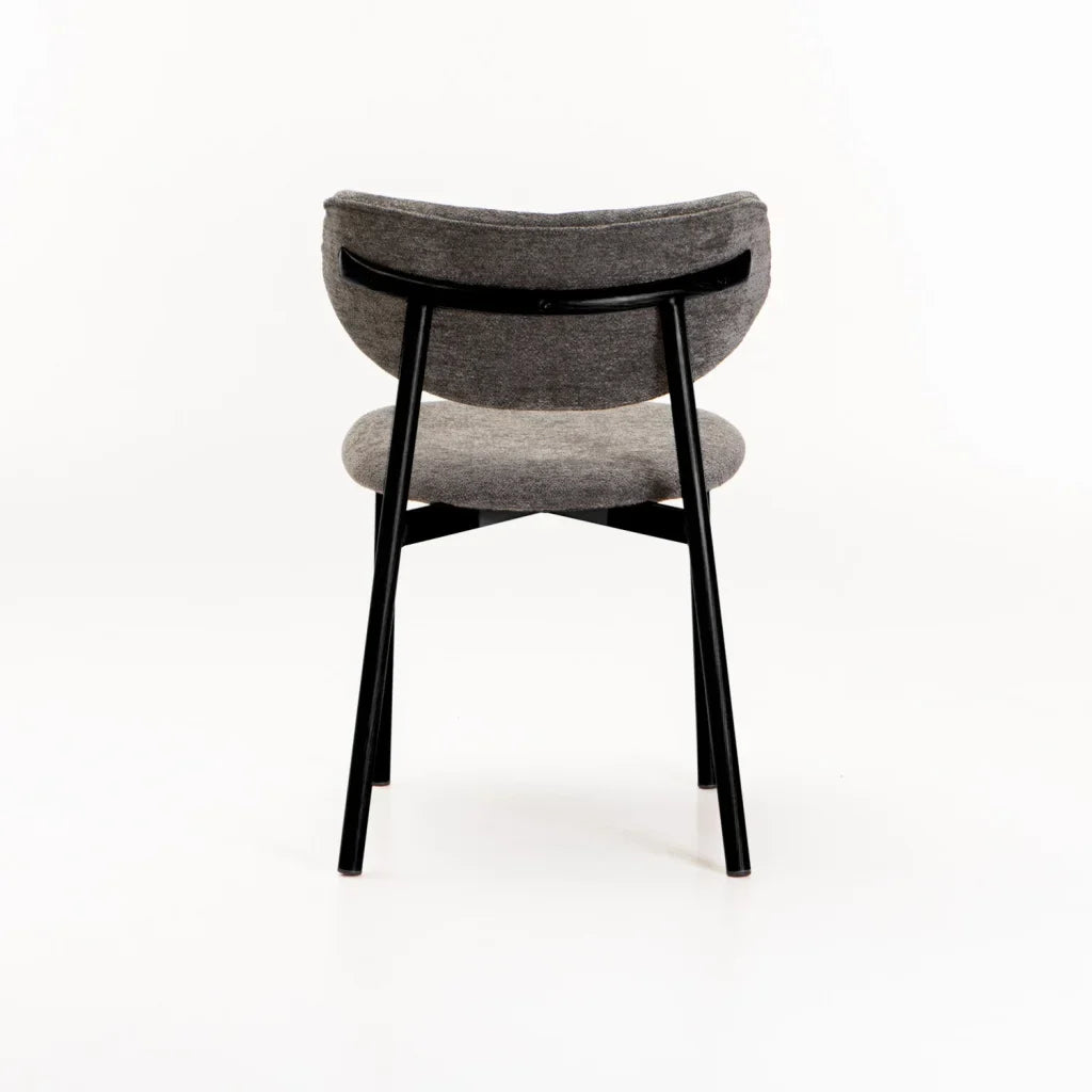 HOLLY FABRIC DINING CHAIR WITH BLACK LEG