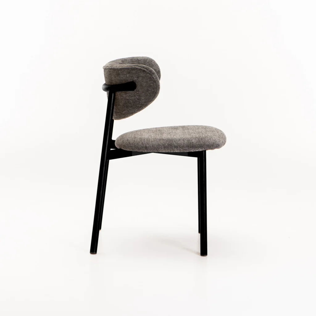 HOLLY FABRIC DINING CHAIR WITH BLACK LEG