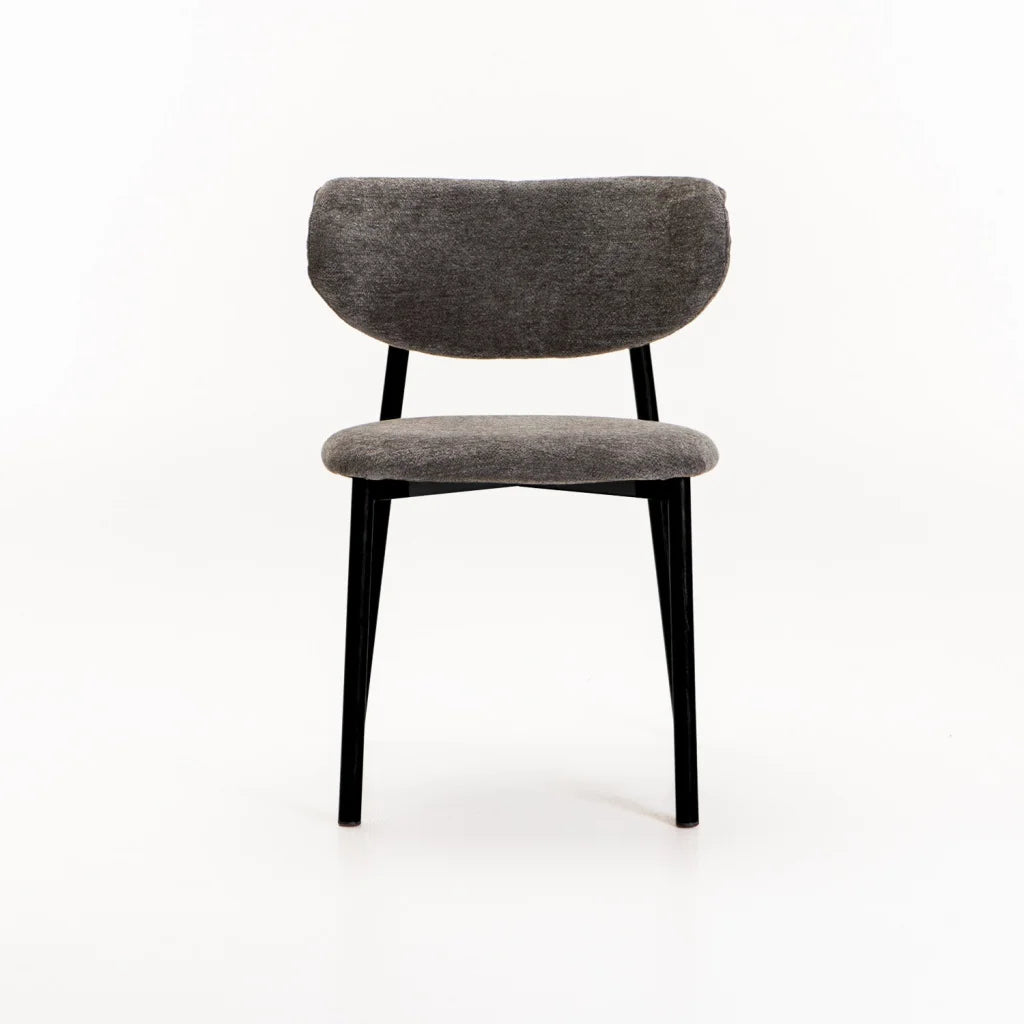 HOLLY FABRIC DINING CHAIR WITH BLACK LEG