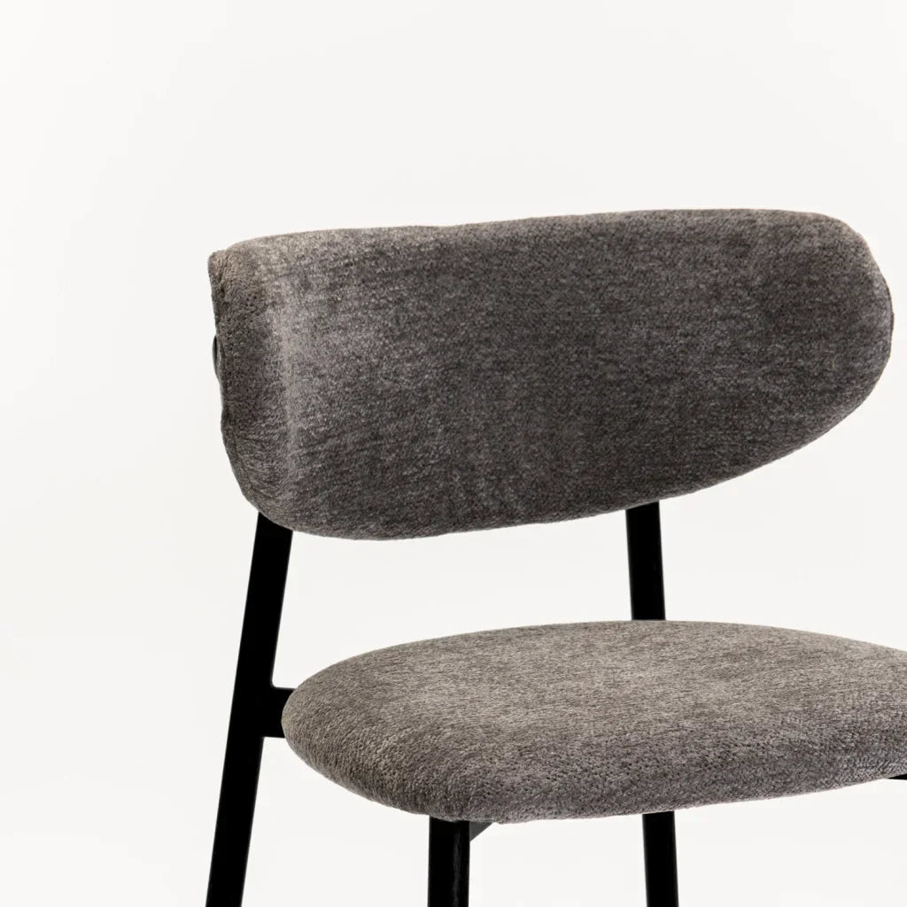 HOLLY FABRIC DINING CHAIR WITH BLACK LEG