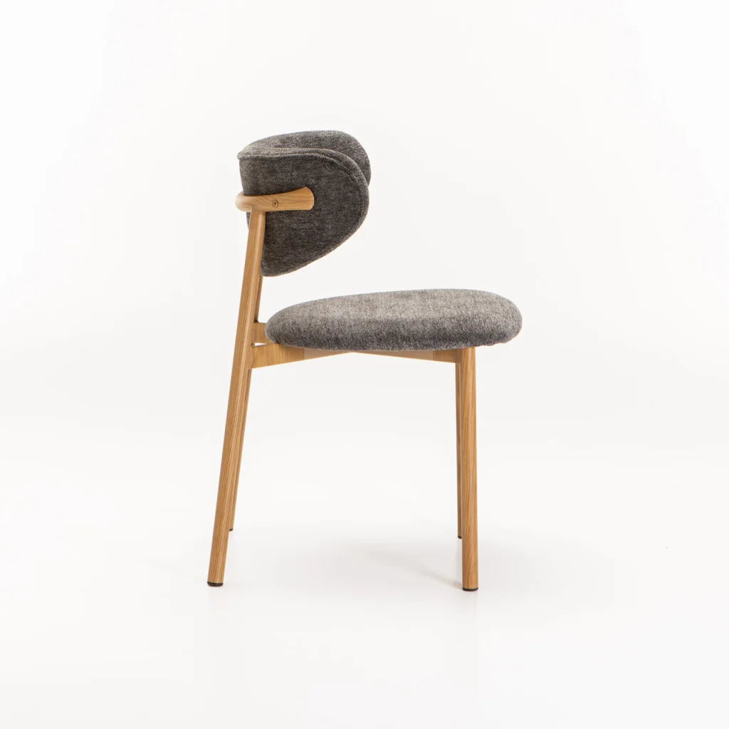 HOLLY FABRIC DINING CHAIR WITH NATURAL LEG