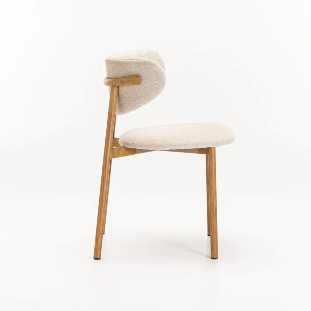 HOLLY FABRIC DINING CHAIR WITH NATURAL LEG
