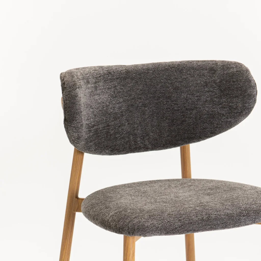 HOLLY FABRIC DINING CHAIR WITH NATURAL LEG