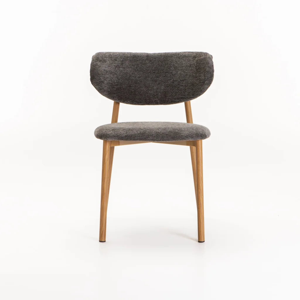 HOLLY FABRIC DINING CHAIR WITH NATURAL LEG
