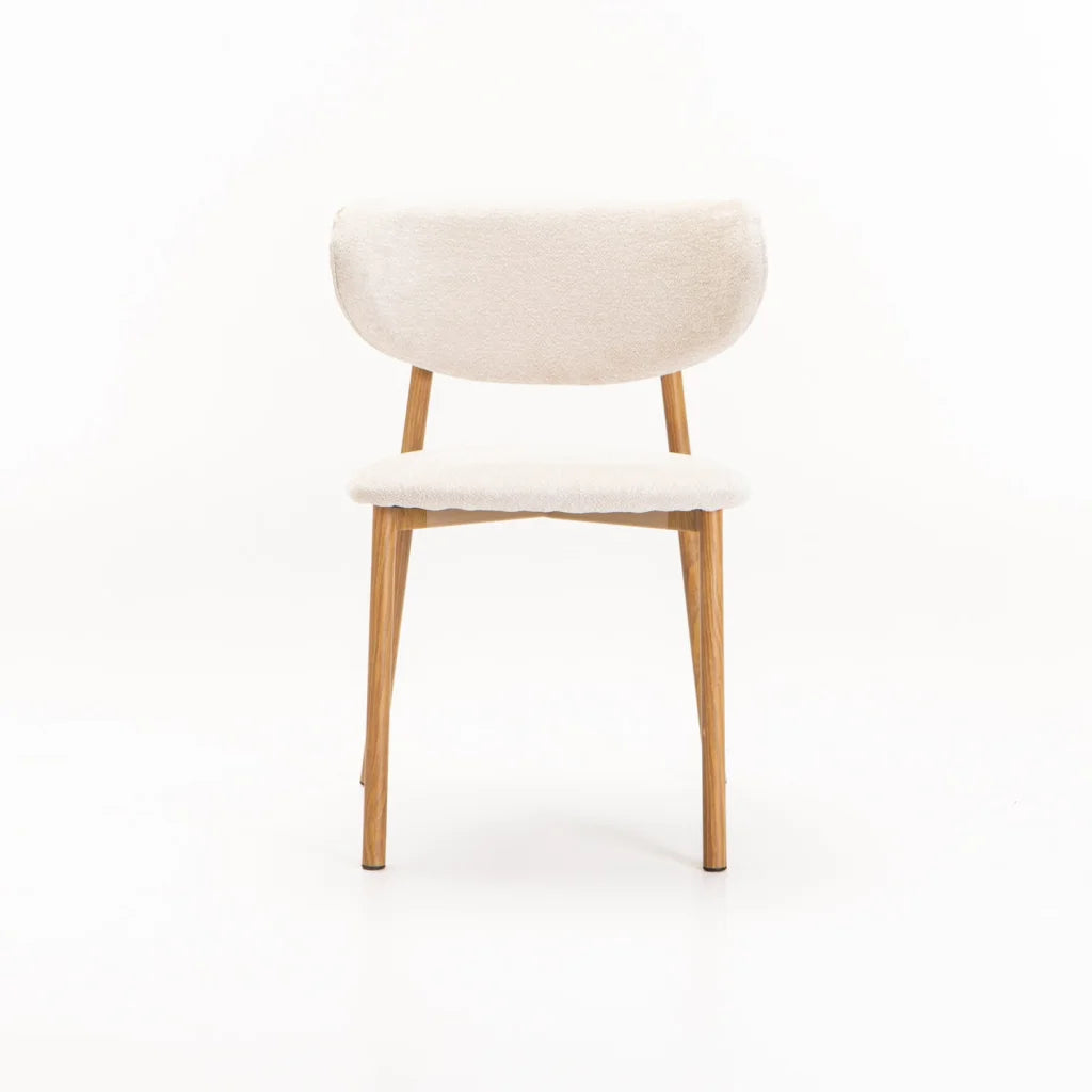 HOLLY FABRIC DINING CHAIR WITH NATURAL LEG