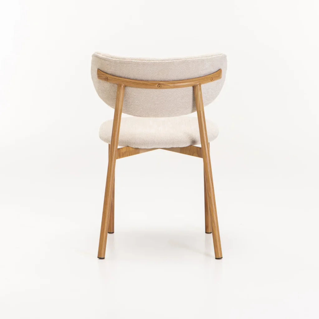 HOLLY FABRIC DINING CHAIR WITH NATURAL LEG