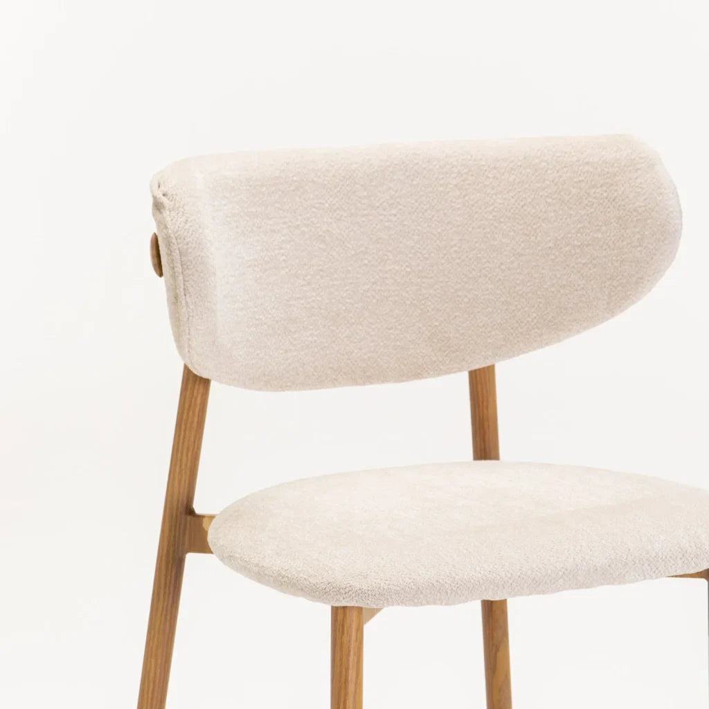HOLLY FABRIC DINING CHAIR WITH NATURAL LEG