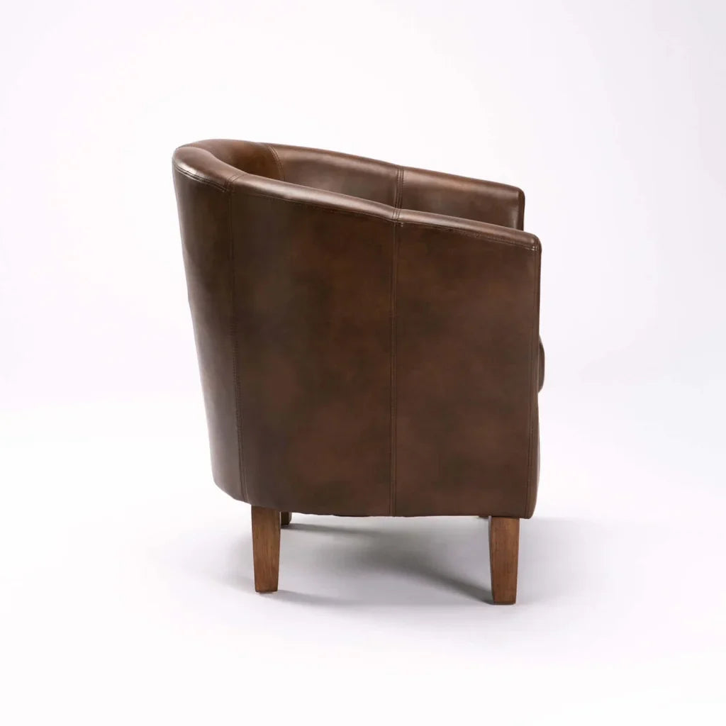 KELLY LEATHER TOUCH TUB ARMCHAIR