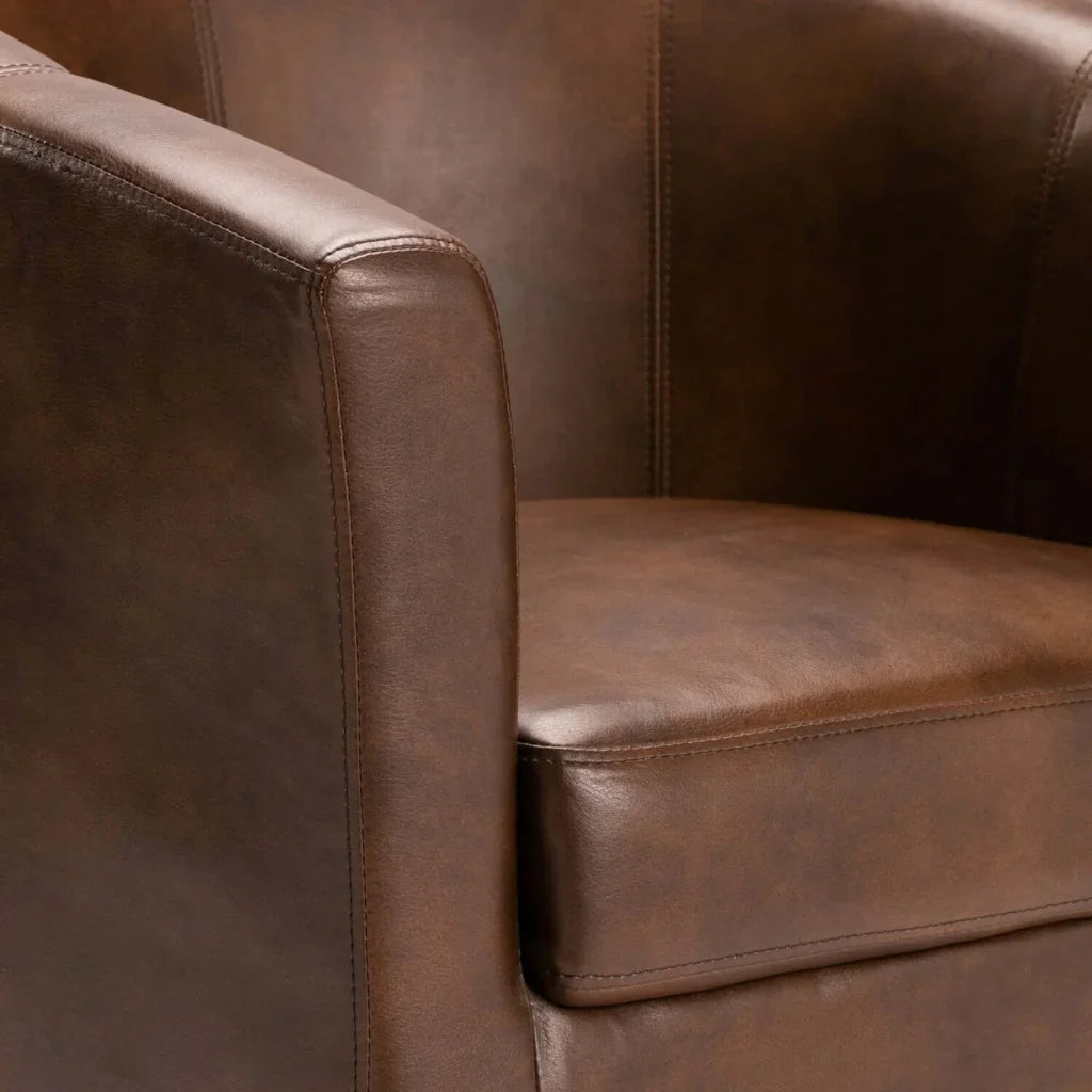 KELLY LEATHER TOUCH TUB ARMCHAIR