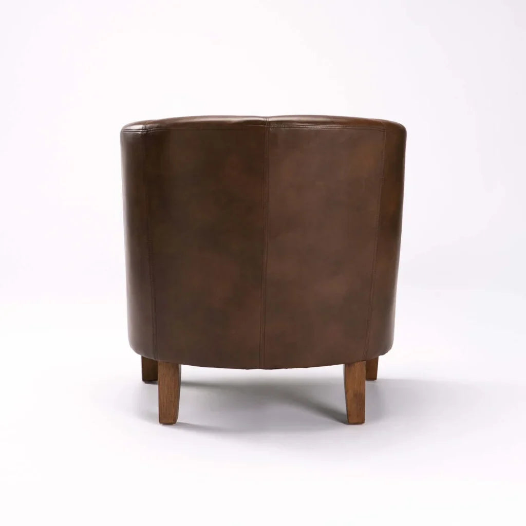 KELLY LEATHER TOUCH TUB ARMCHAIR