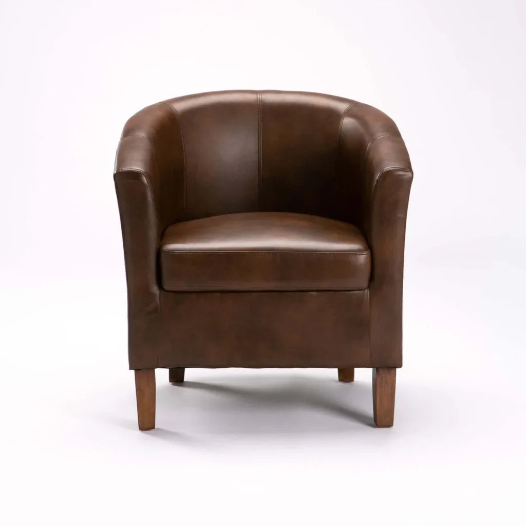 KELLY LEATHER TOUCH TUB ARMCHAIR