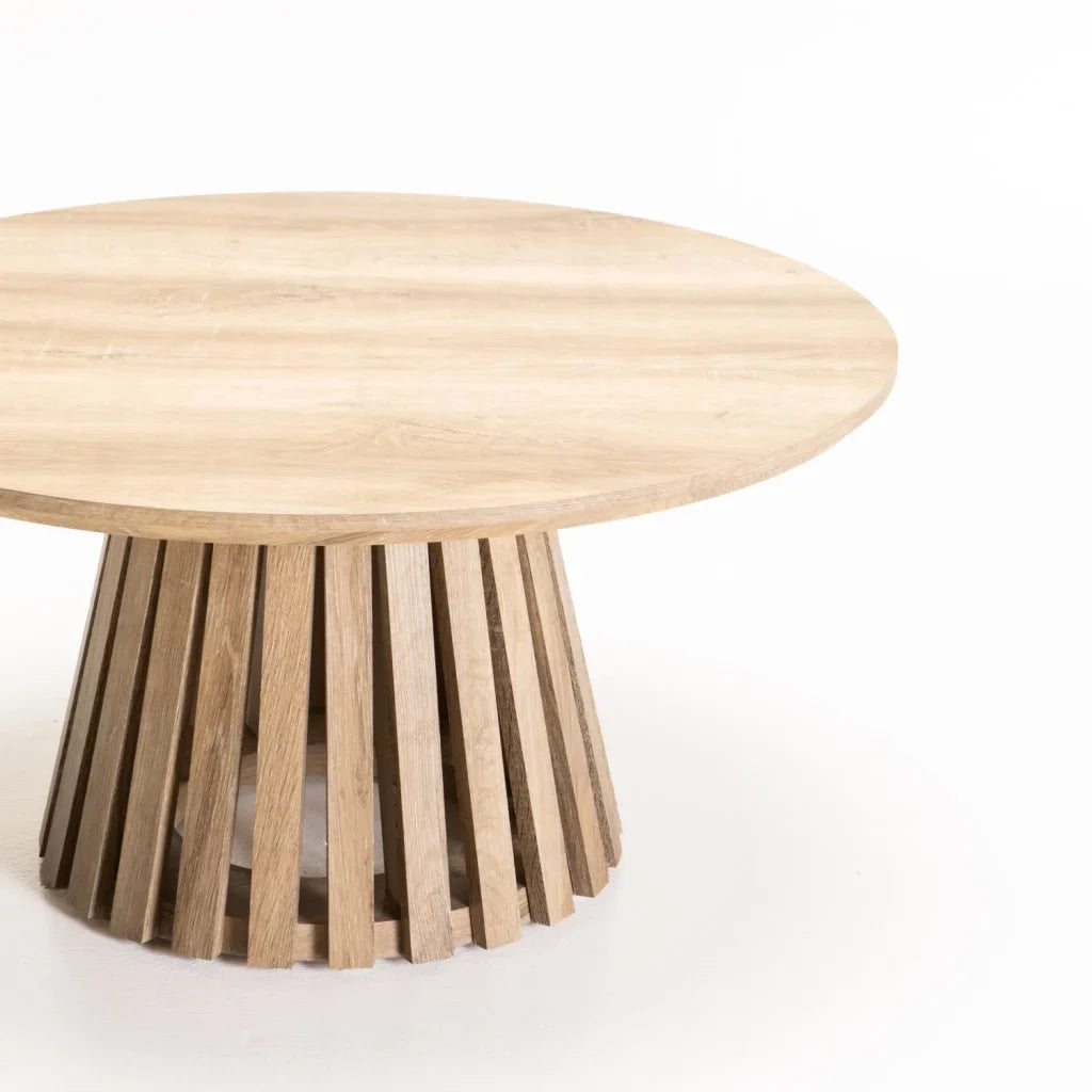 LOLA 80cm ROUND COFFEE TABLE - OAK
