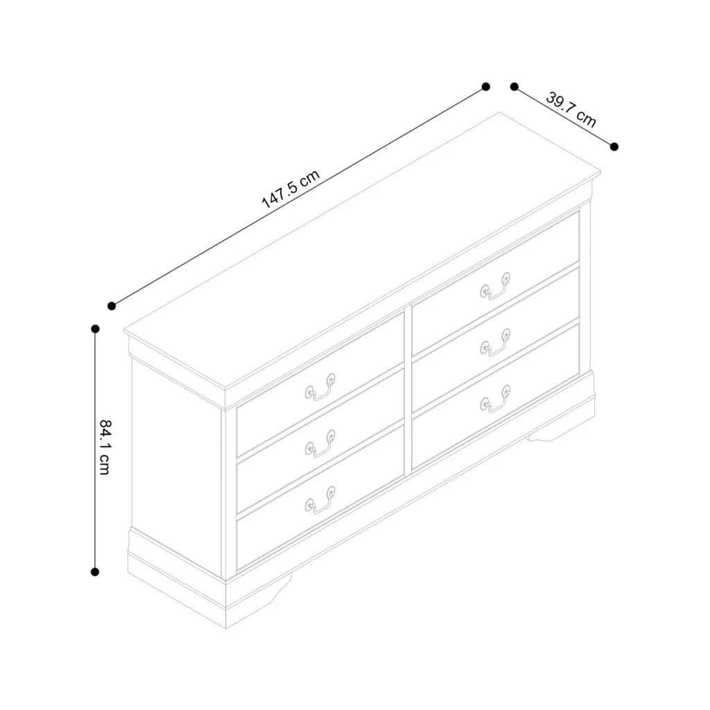 LOUISE 6 DRAWER DRESSER