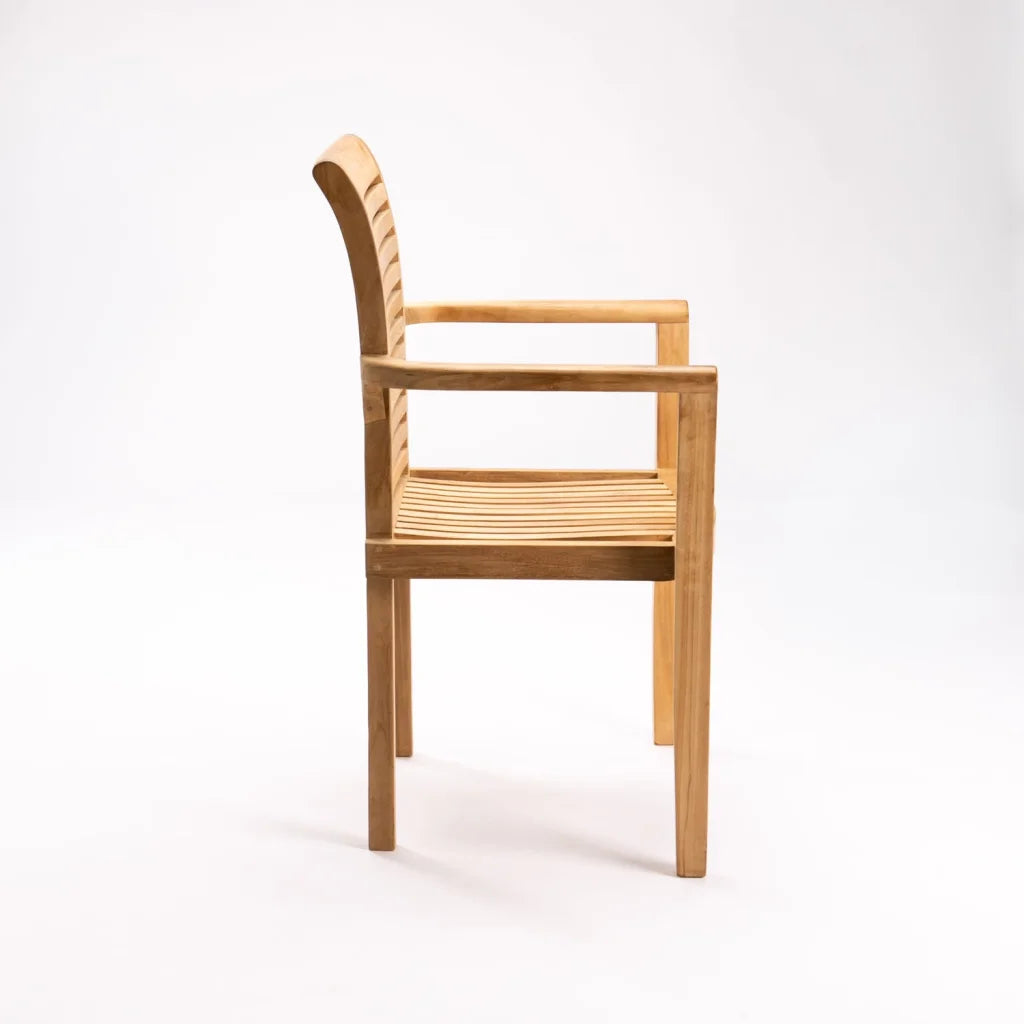 MILAN TEAK STACKING ARMCHAIR