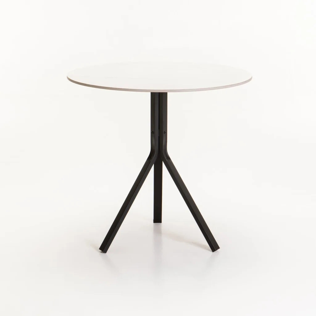 MONT 80cm ROUND STONE TOP DINING TABLE - WHITE