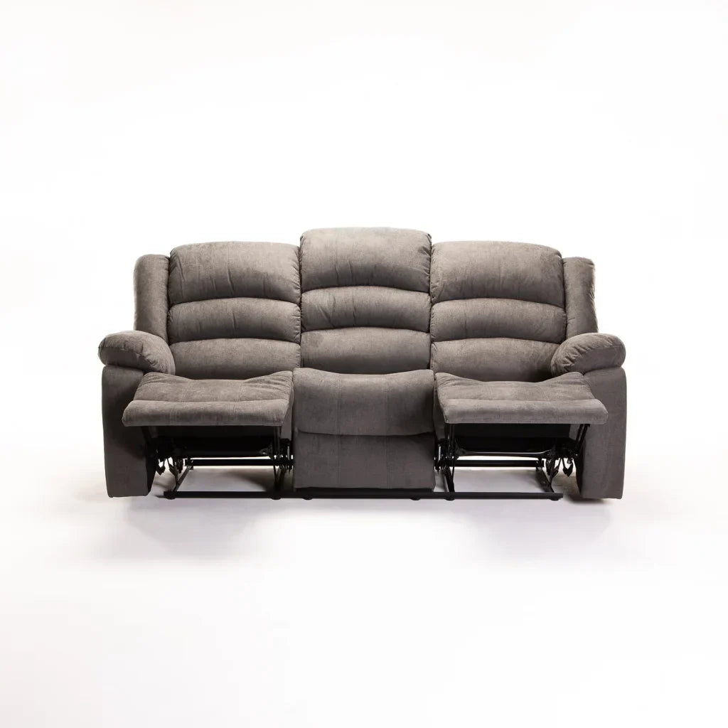 OLI FABRIC 3 SEATER RECLINER - DARK GREY