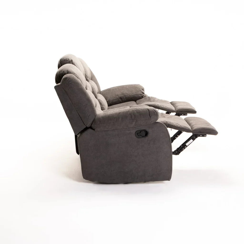 OLI FABRIC 3 SEATER RECLINER - DARK GREY