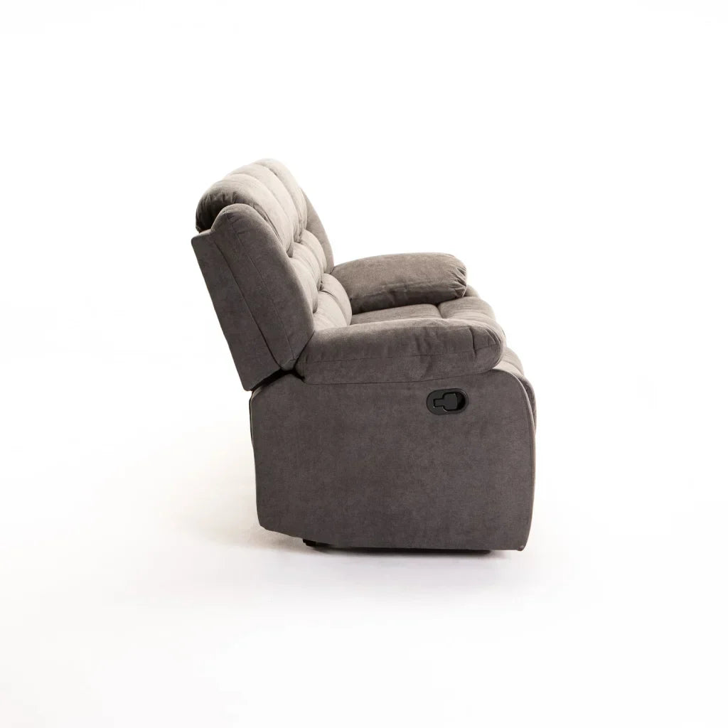 OLI FABRIC 3 SEATER RECLINER - DARK GREY