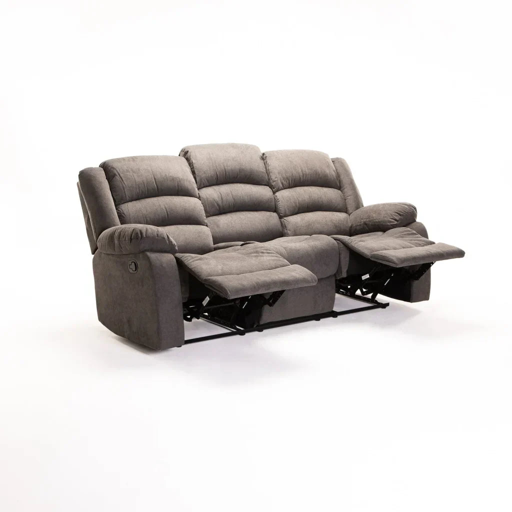 OLI FABRIC 3 SEATER RECLINER - DARK GREY