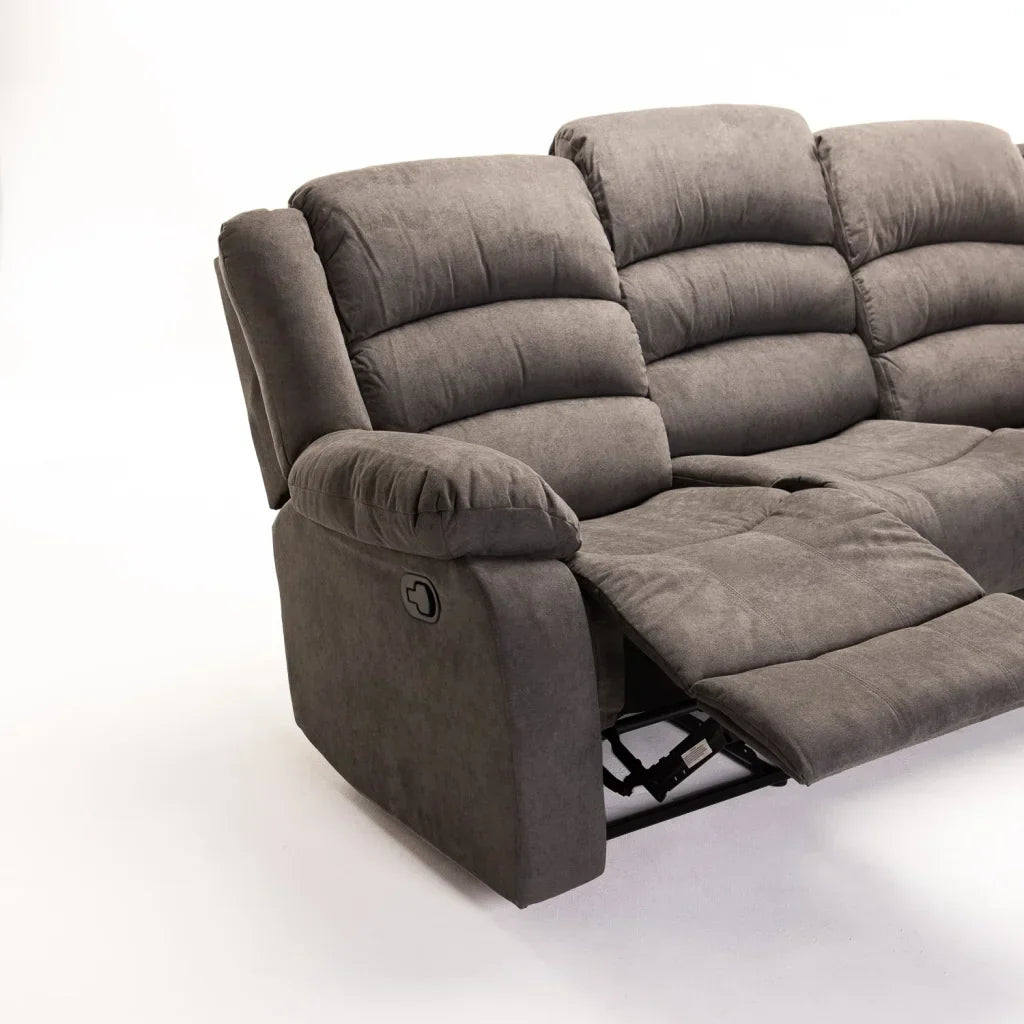 OLI FABRIC 3 SEATER RECLINER - DARK GREY