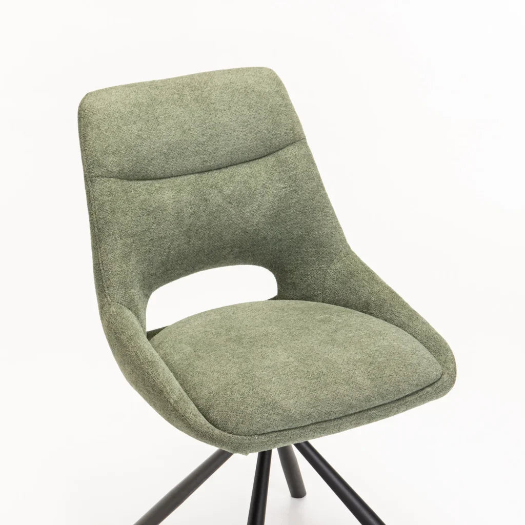 PRATO FABRIC SWIVEL DINING CHAIR