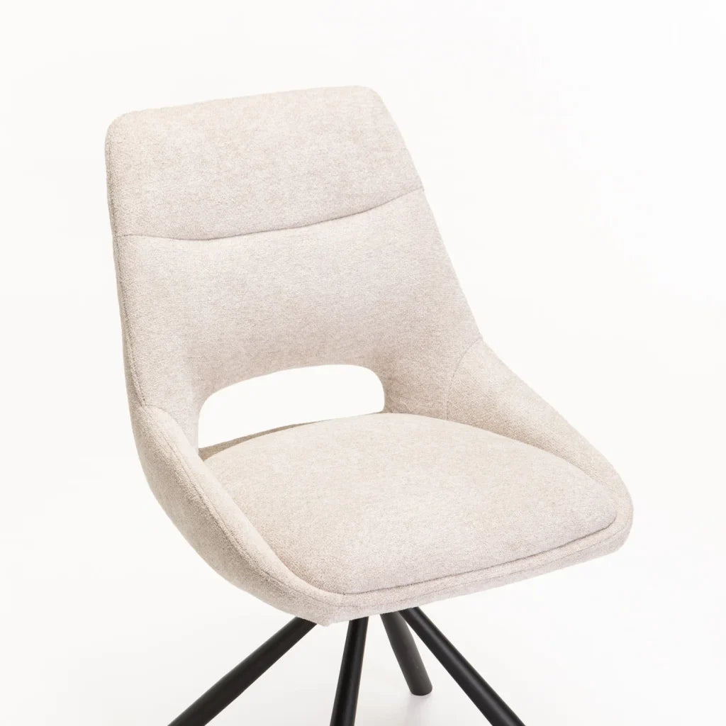 PRATO FABRIC SWIVEL DINING CHAIR