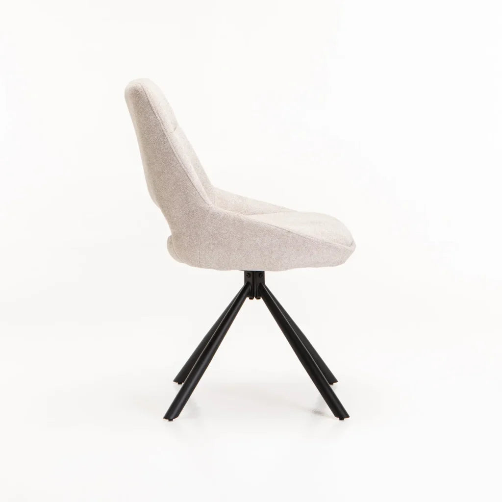 PRATO FABRIC SWIVEL DINING CHAIR