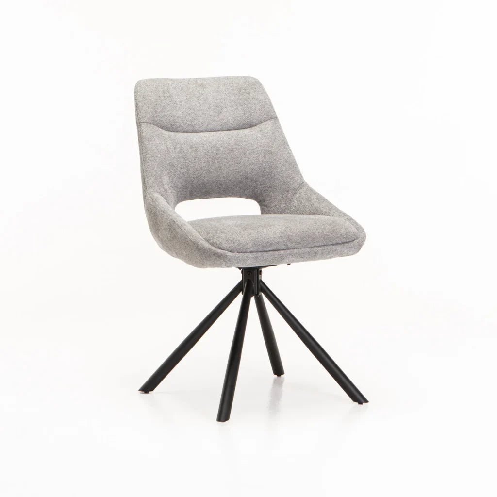 PRATO FABRIC SWIVEL DINING CHAIR