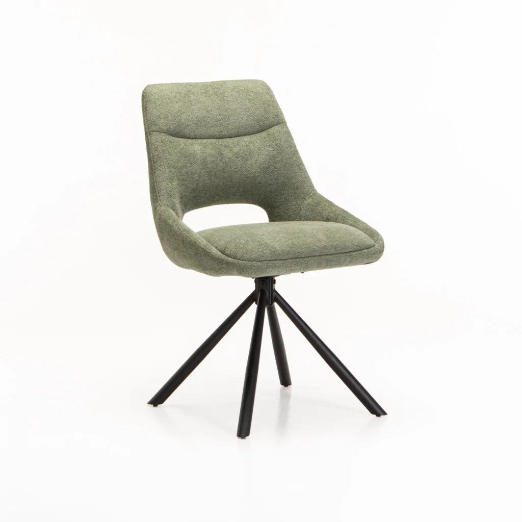 PRATO FABRIC SWIVEL DINING CHAIR