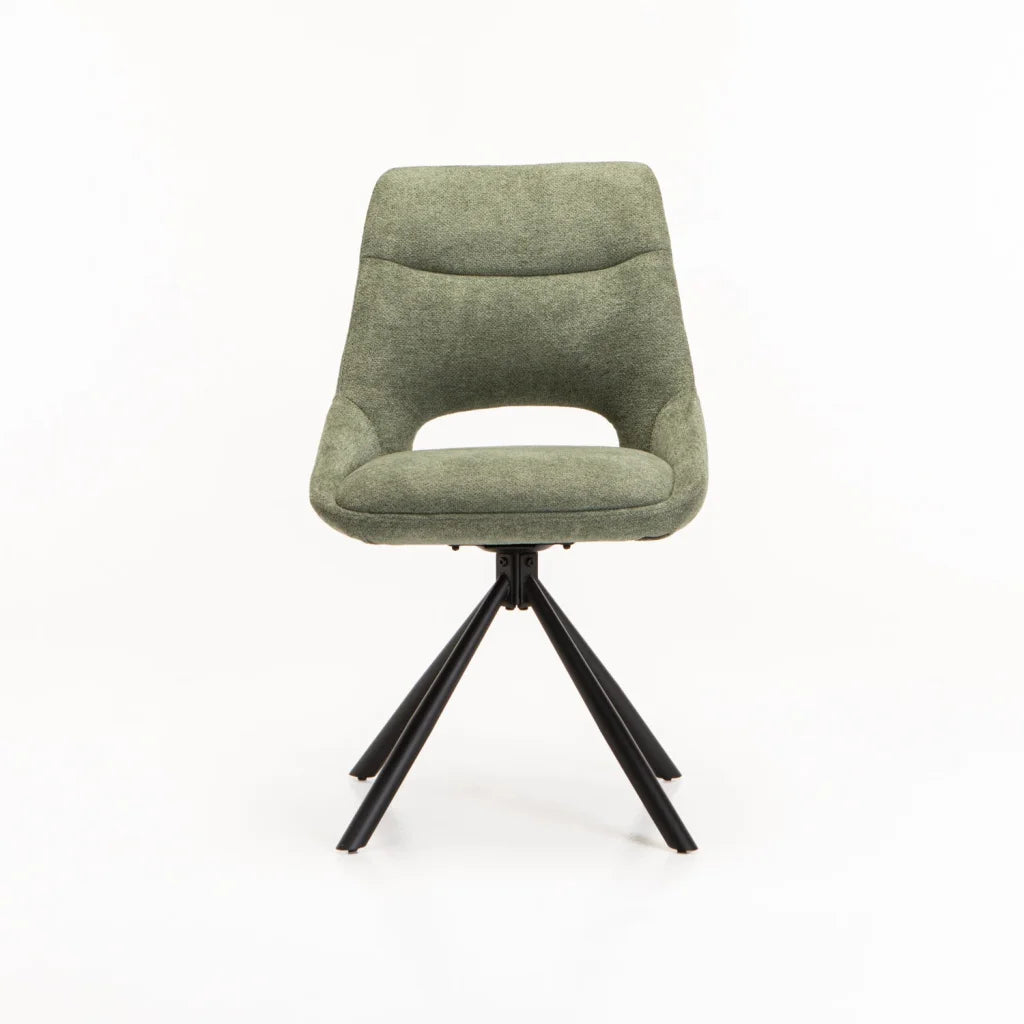 PRATO FABRIC SWIVEL DINING CHAIR
