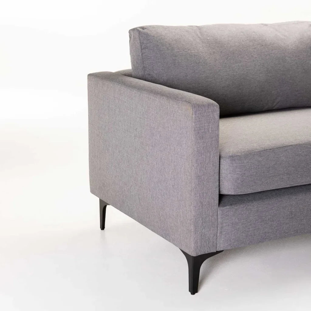 SANTINO FABRIC 3 SEATER - BLACK LEG