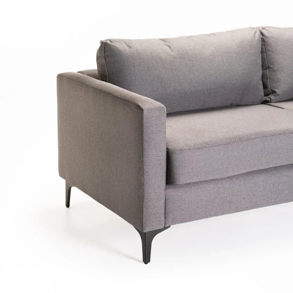 SANTINO FABRIC 3 SEATER - BLACK LEG