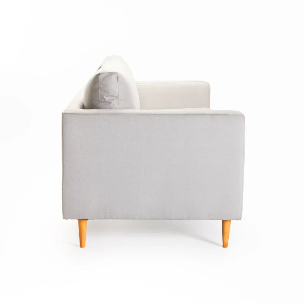 SANTINO FABRIC 3 SEATER - PLATINUM/NATURAL LEG