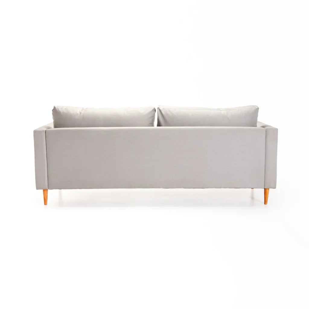 SANTINO FABRIC 3 SEATER - PLATINUM/NATURAL LEG