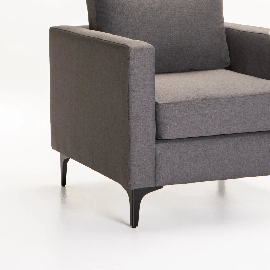 SANTINO FABRIC ARMCHAIR - BLACK LEG