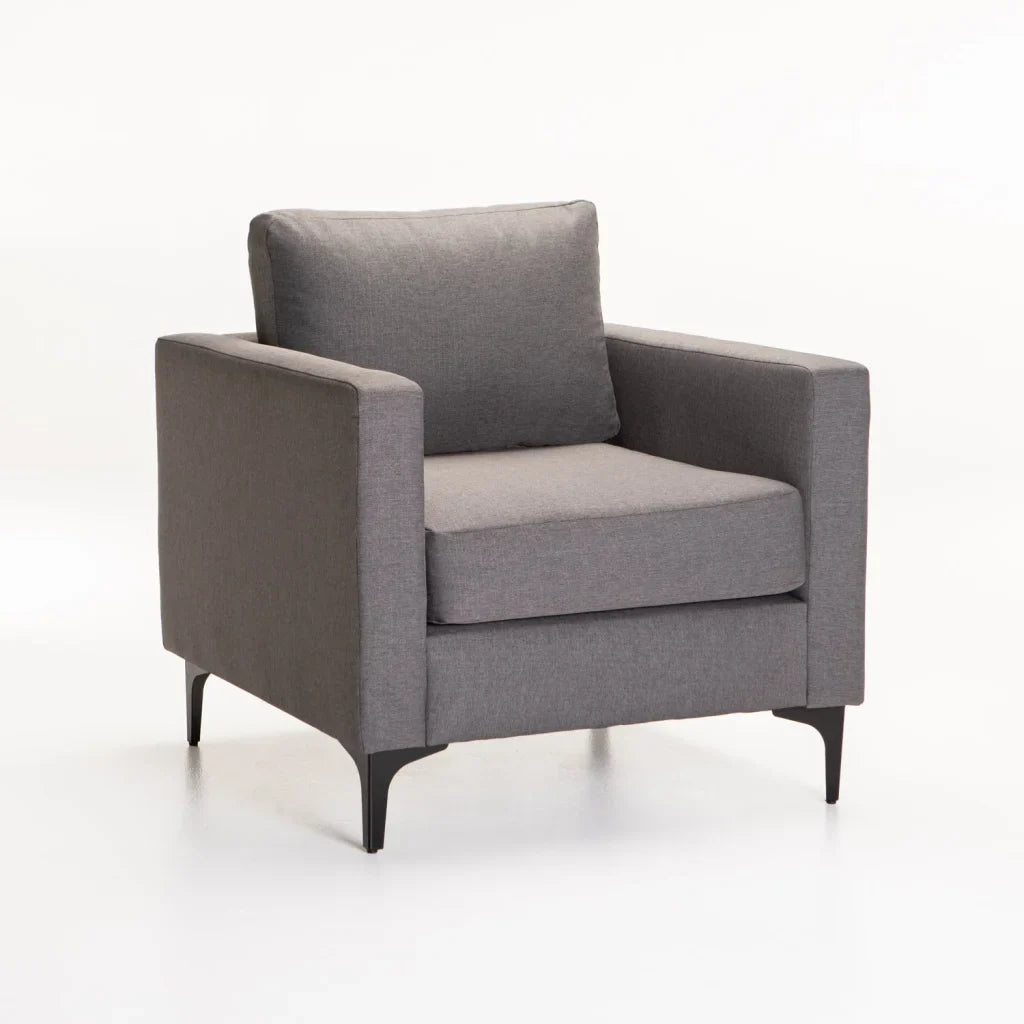 SANTINO FABRIC ARMCHAIR - BLACK LEG