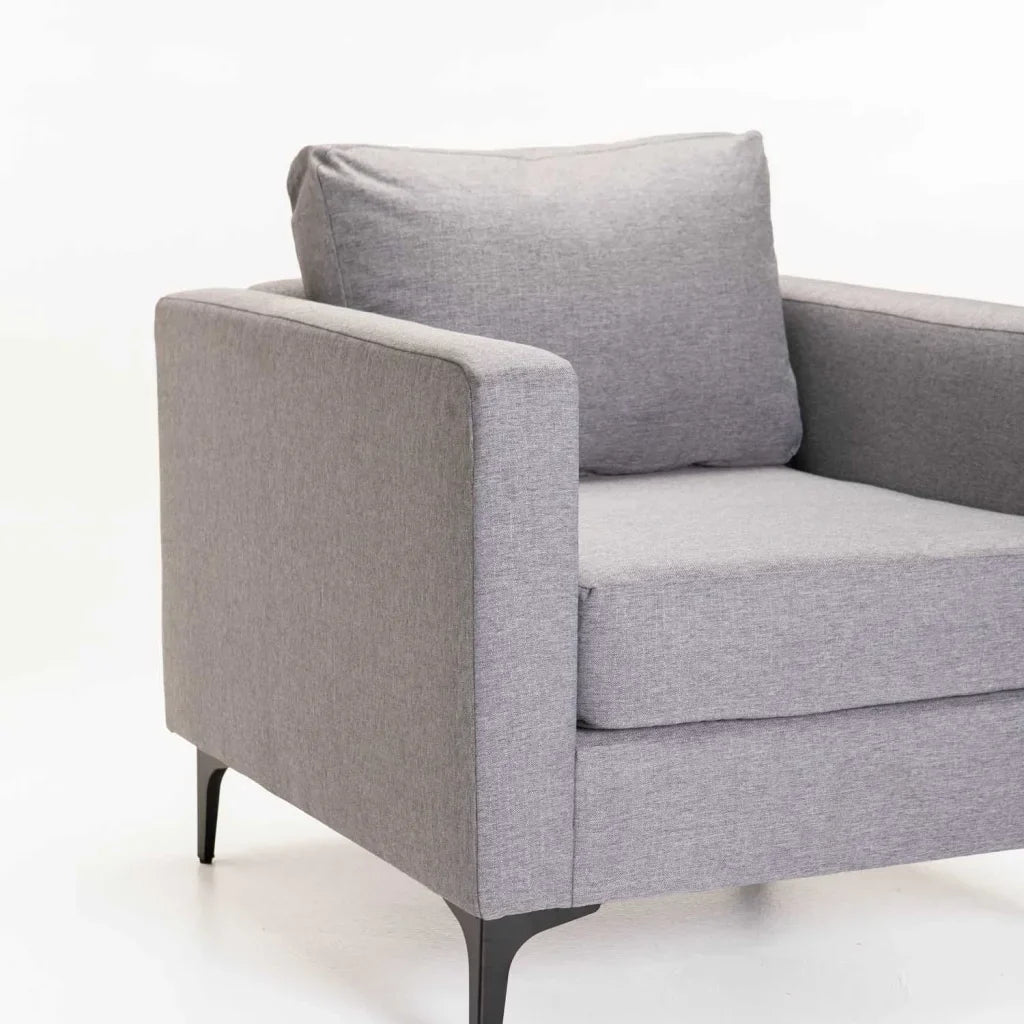 SANTINO FABRIC ARMCHAIR - BLACK LEG