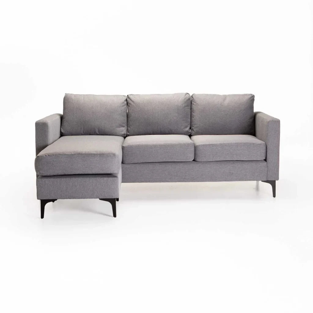 SANTINO FABRIC CORNER CHAISE - BLACK LEG