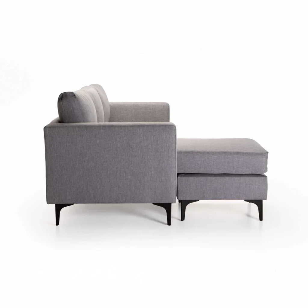 SANTINO FABRIC CORNER CHAISE - BLACK LEG