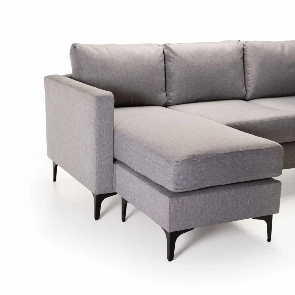 SANTINO FABRIC CORNER CHAISE - BLACK LEG