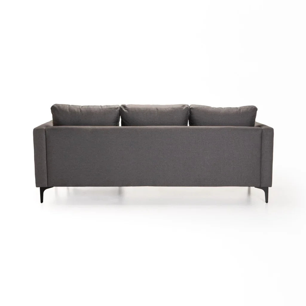 SANTINO FABRIC CORNER CHAISE - BLACK LEG