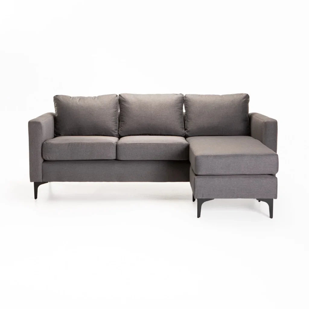 SANTINO FABRIC CORNER CHAISE - BLACK LEG