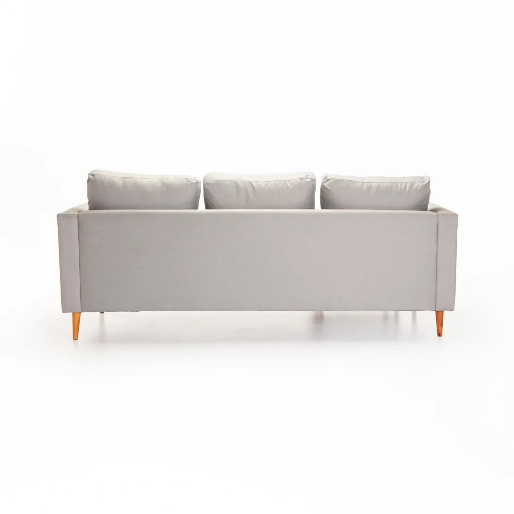 SANTINO FABRIC CORNER CHAISE - PLATINUM/NATURAL LEG