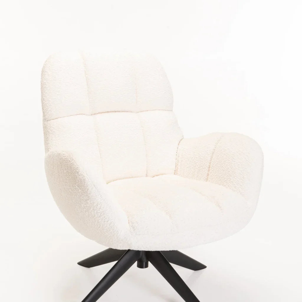 TEAGAN BOUCLÉ FABRIC SWIVEL CHAIR